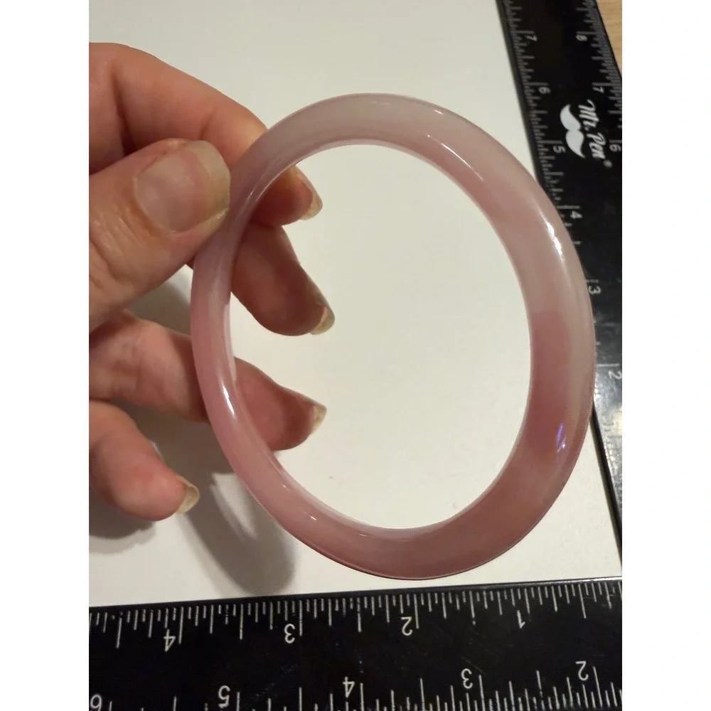 Pink Swirl Resin Bangle Bracelet Translucent Marbled Rose Minimalist Jewelry